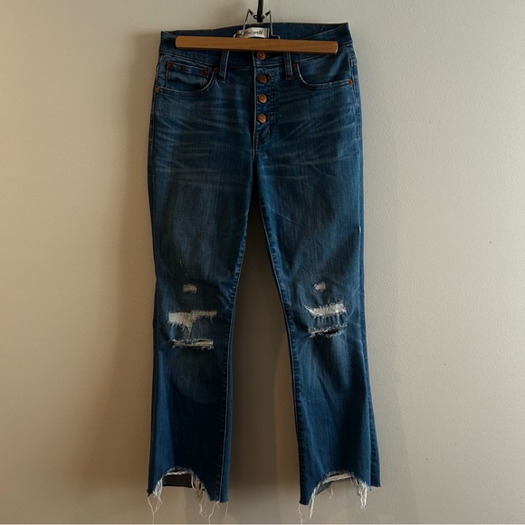 Madewell Denim - Madewell Cali Demi-Boot, Bronson Wash, raw edge, size 26